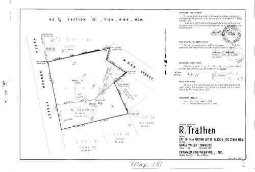 Click to see Parcel Map Book 9, pg. 181 (1975) of Nevada County Recorders Parcel Maps Book 9