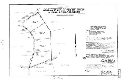 Click to see Parcel Map Book 9, pg. 190 (1975) of Nevada County Recorders Parcel Maps Book 9
