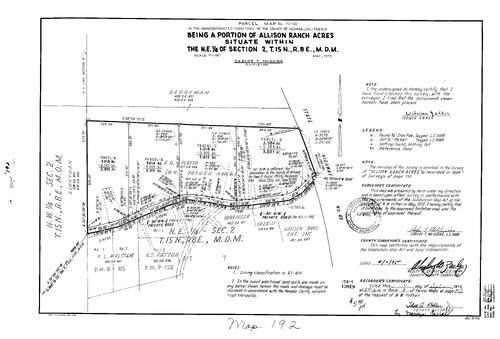Click to see Parcel Map Book 9, pg. 192 (1975) of Nevada County Recorders Parcel Maps Book 9