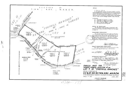 Click to see Parcel Map Book 9, pg. 197 (1975) of Nevada County Recorders Parcel Maps Book 9