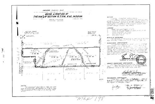 Click to see Parcel Map Book 9, pg. 198 (1975) of Nevada County Recorders Parcel Maps Book 9