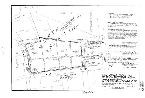 Click to see Parcel Map Book 9, pg. 212 (1975) of Nevada County Recorders Parcel Maps Book 9