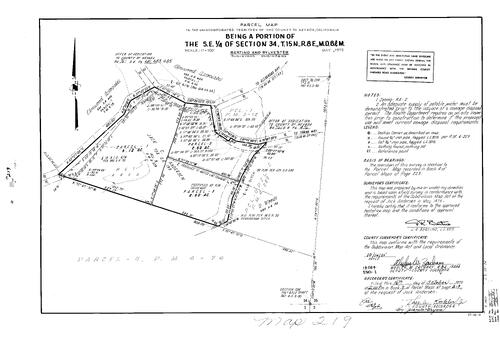 Click to see Parcel Map Book 9, pg. 219 (1975) of Nevada County Recorders Parcel Maps Book 9