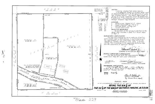 Click to see Parcel Map Book 9, pg. 229 (1975) of Nevada County Recorders Parcel Maps Book 9