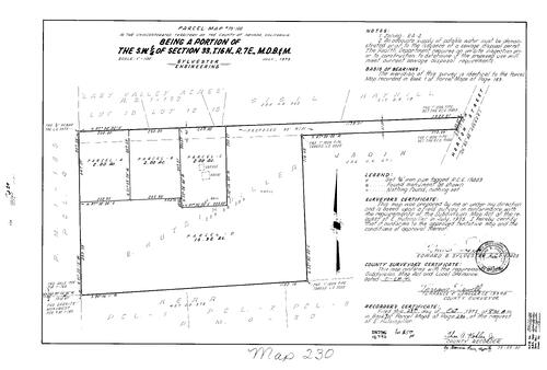 Click to see Parcel Map Book 9, pg. 230 (1975) of Nevada County Recorders Parcel Maps Book 9