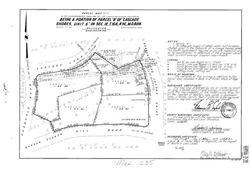 Click to see Parcel Map Book 9, pg. 235 (1975) of Nevada County Recorders Parcel Maps Book 9
