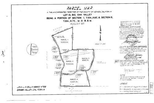 Click to see Parcel Map Book 9, pg. 237 (1975) of Nevada County Recorders Parcel Maps Book 9