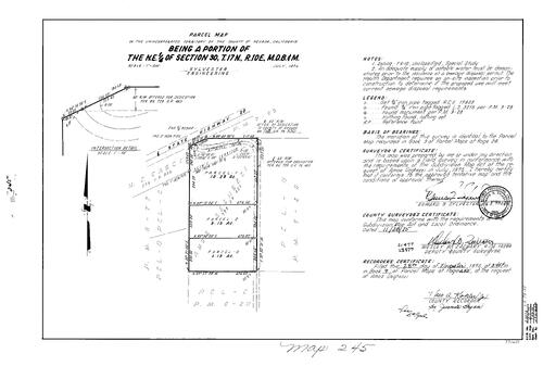 Click to see Parcel Map Book 9, pg. 245 (1975) of Nevada County Recorders Parcel Maps Book 9