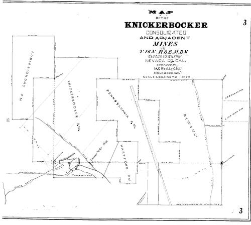 Click to see Subdivision Book 1, pg. 3 (1881) of Nevada County Recorders Subdivision Maps Book 1