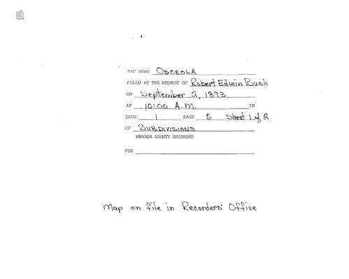 Click to see Subdivision Book 1, pg. 5 (1893) of Nevada County Recorders Subdivision Maps Book 1