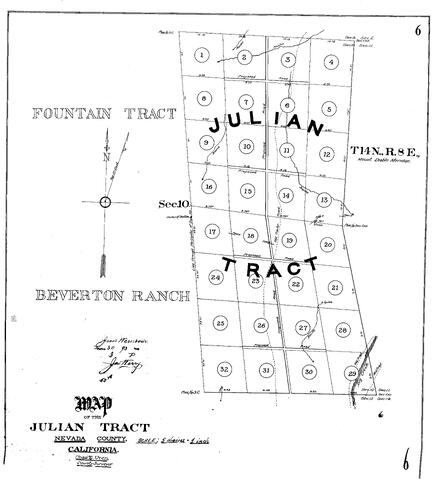 Click to see Subdivision Book 1, pg. 6 (1893) of Nevada County Recorders Subdivision Maps Book 1