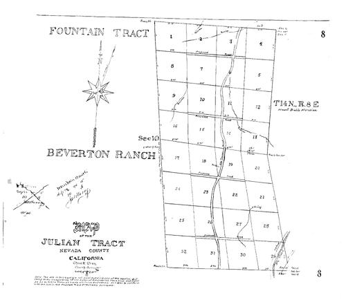 Click to see Subdivision Book 1, pg. 8 (1894) of Nevada County Recorders Subdivision Maps Book 1