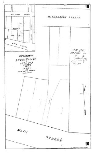 Click to see Subdivision Book 1, pg. 10 (1900) of Nevada County Recorders Subdivision Maps Book 1
