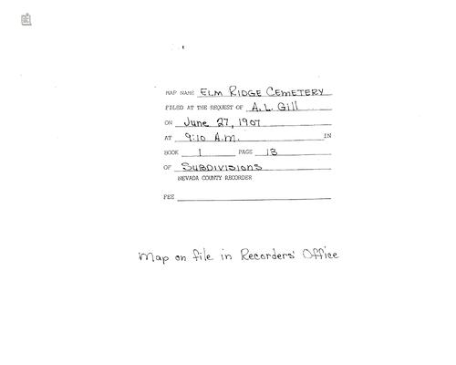 Click to see Subdivision Book 1, pg. 13 (1906) of Nevada County Recorders Subdivision Maps Book 1