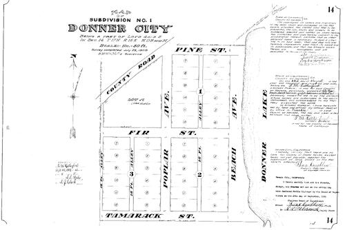 Click to see Subdivision Book 1, pg. 14 (1909) of Nevada County Recorders Subdivision Maps Book 1