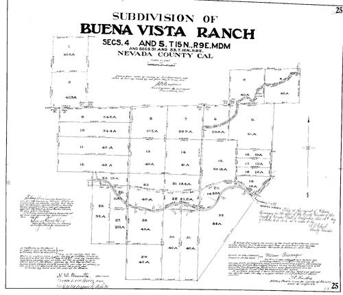 Click to see Subdivision Book 1, pg. 25 (1912) of Nevada County Recorders Subdivision Maps Book 1