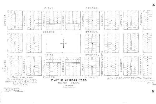 Click to see Subdivision Book 1, pg. 26 of Nevada County Recorders Subdivision Maps Book 1
