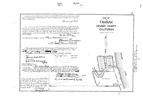 Click to see Subdivision Book 1, pg. 27 (1914) of Nevada County Recorders Subdivision Maps Book 1