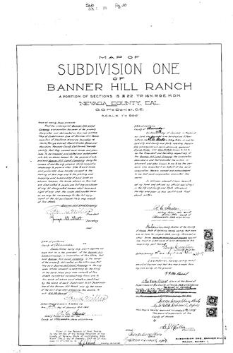 Click to see Subdivision Book 1, pg. 30 (1915) of Nevada County Recorders Subdivision Maps Book 1