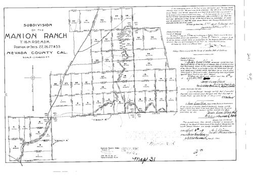 Click to see Subdivision Book 1, pg. 31 (1917) of Nevada County Recorders Subdivision Maps Book 1