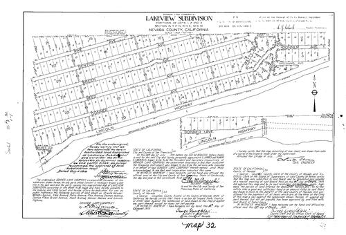 Click to see Subdivision Book 1, pg. 32 (1919) of Nevada County Recorders Subdivision Maps Book 1