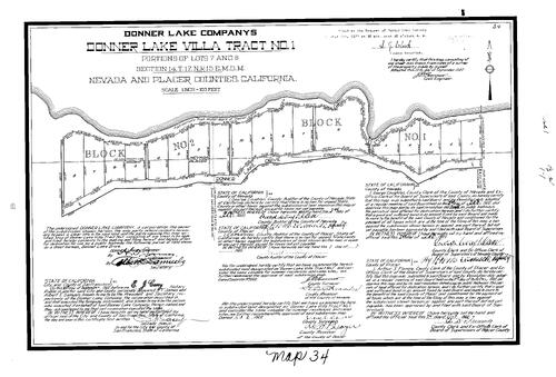 Click to see Subdivision Book 1, pg. 34 (1922) of Nevada County Recorders Subdivision Maps Book 1