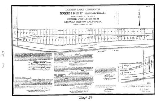 Click to see Subdivision Book 1, pg. 36 (1924) of Nevada County Recorders Subdivision Maps Book 1