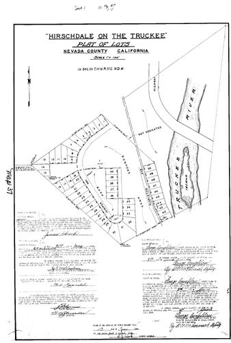 Click to see Subdivision Book 1, pg. 37 (1926) of Nevada County Recorders Subdivision Maps Book 1