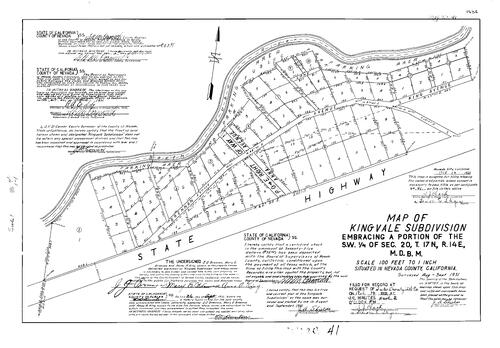 Click to see Subdivision Book 1, pg. 41 (1931) of Nevada County Recorders Subdivision Maps Book 1