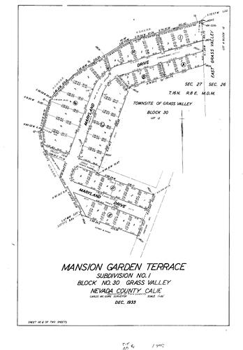 Click to see Subdivision Book 1, pg. 48 (1934) of Nevada County Recorders Subdivision Maps Book 1