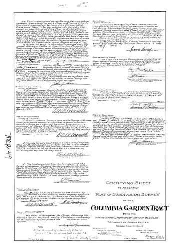 Click to see Subdivision Book 1, pg. 49 (1934) of Nevada County Recorders Subdivision Maps Book 1