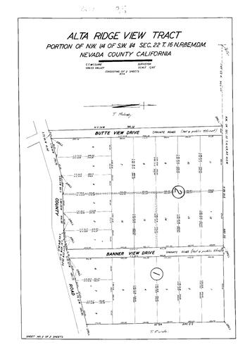 Click to see Subdivision Book 1, pg. 50 (1934) of Nevada County Recorders Subdivision Maps Book 1