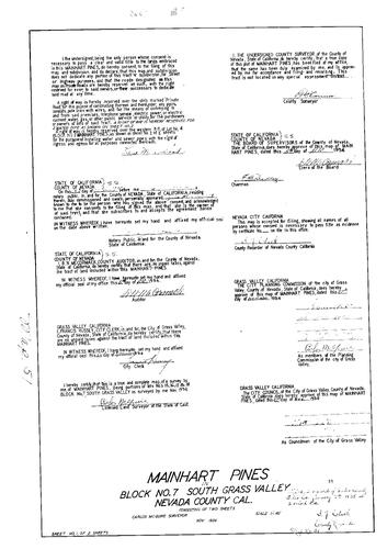 Click to see Subdivision Book 1, pg. 51 (1935) of Nevada County Recorders Subdivision Maps Book 1
