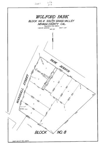 Click to see Subdivision Book 1, pg. 52 (1935) of Nevada County Recorders Subdivision Maps Book 1