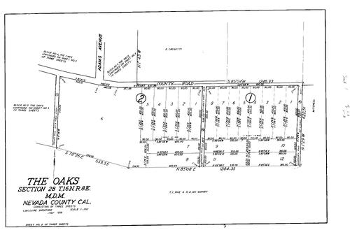Click to see Subdivision Book 1, pg. 53 (1935) of Nevada County Recorders Subdivision Maps Book 1