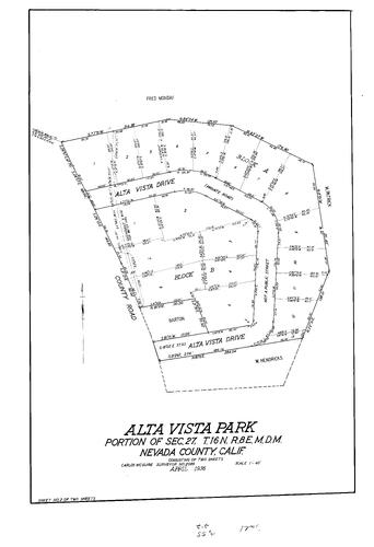 Click to see Subdivision Book 1, pg. 55 (1936) of Nevada County Recorders Subdivision Maps Book 1