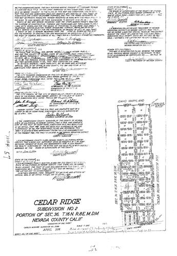 Click to see Subdivision Book 1, pg. 57 (1936) of Nevada County Recorders Subdivision Maps Book 1