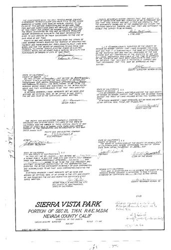 Click to see Subdivision Book 1, pg. 64 (1937) of Nevada County Recorders Subdivision Maps Book 1