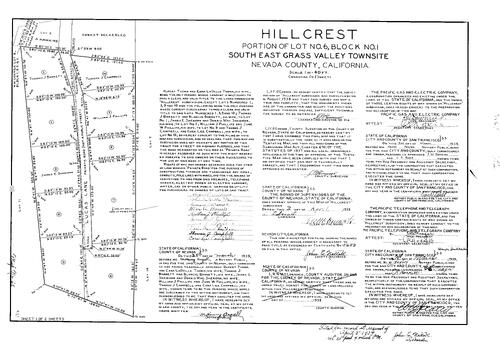 Click to see Subdivision Book 1, pg. 68 (1939) of Nevada County Recorders Subdivision Maps Book 1