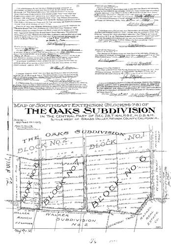 Click to see Subdivision Book 1, pg. 72 (1939) of Nevada County Recorders Subdivision Maps Book 1
