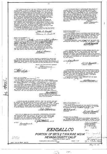 Click to see Subdivision Book 1, pg. 74 (1939) of Nevada County Recorders Subdivision Maps Book 1