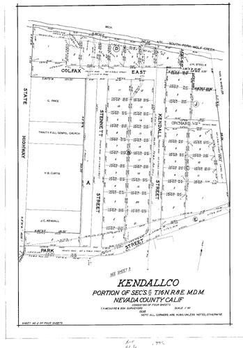 Click to see Subdivision Book 1, pg. 74 (1939) of Nevada County Recorders Subdivision Maps Book 1