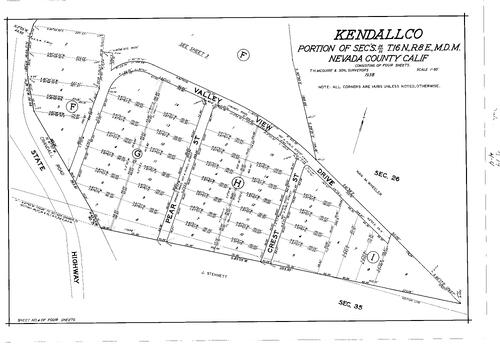 Click to see Subdivision Book 1, pg. 74 (1939) of Nevada County Recorders Subdivision Maps Book 1