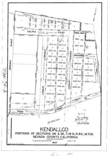 Click to see Subdivision Book 1, pg. 74-A (1939) of Nevada County Recorders Subdivision Maps Book 1