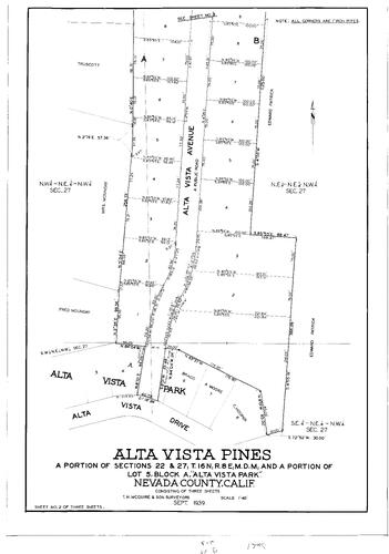 Click to see Subdivision Book 1, pg. 75 (1939) of Nevada County Recorders Subdivision Maps Book 1