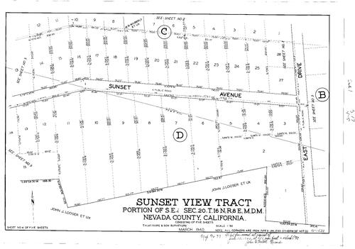 Click to see Subdivision Book 1, pg. 77 (1940) of Nevada County Recorders Subdivision Maps Book 1