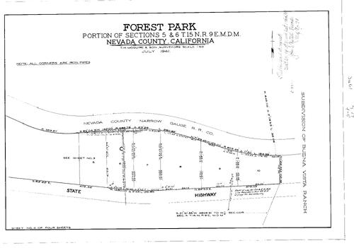 Click to see Subdivision Book 1, pg. 79 (1941) of Nevada County Recorders Subdivision Maps Book 1
