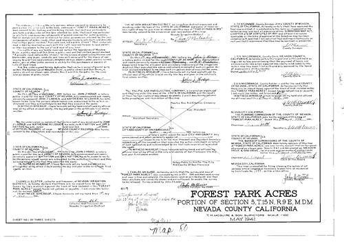 Click to see Subdivision Book 1, pg. 80 (1941) of Nevada County Recorders Subdivision Maps Book 1