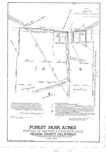Click to see Subdivision Book 1, pg. 80 (1941) of Nevada County Recorders Subdivision Maps Book 1
