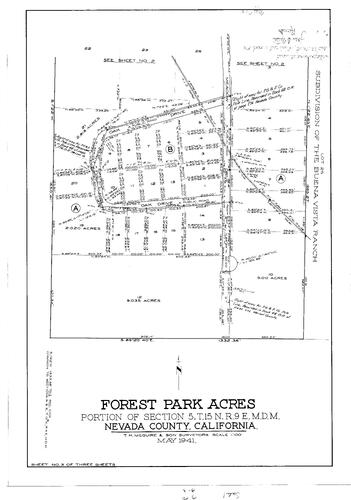 Click to see Subdivision Book 1, pg. 80 (1941) of Nevada County Recorders Subdivision Maps Book 1